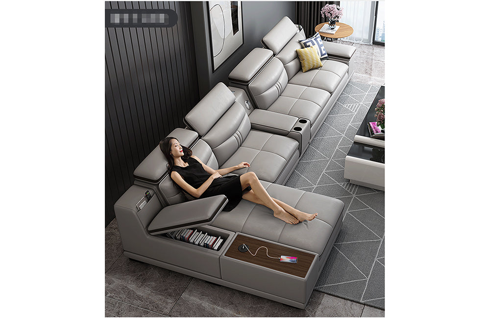 908 Sectional Sofa Light Grey