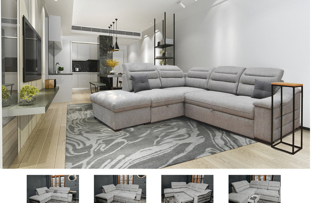 Oliver Sectional Sofa-Bed Gray