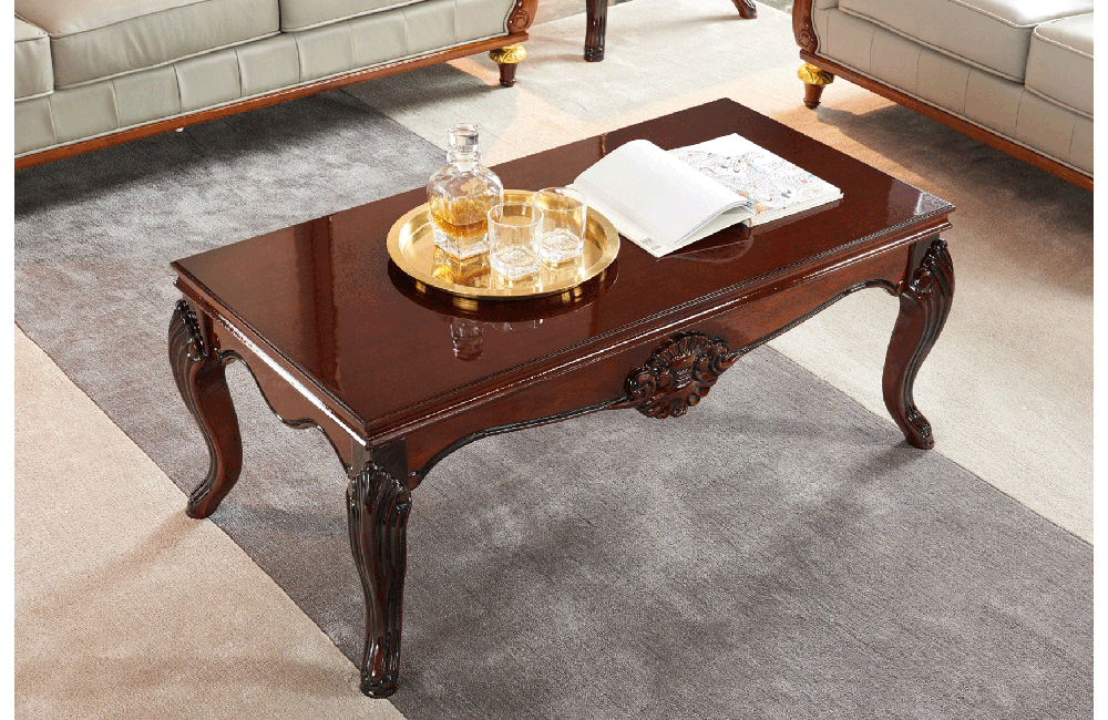 401 Grey Leather Coffee Table