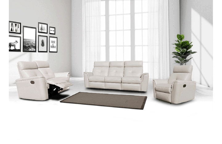 8501 White w/Manual Recliners Sofa