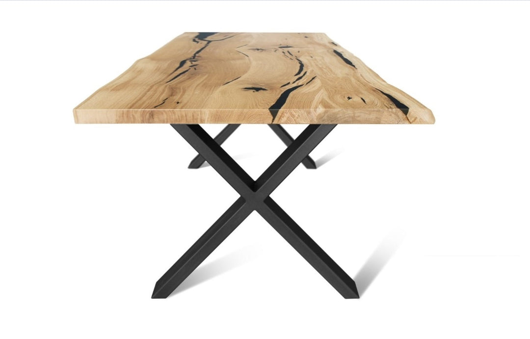 Solid Wood Dining Table with metal legs URBAN-BL