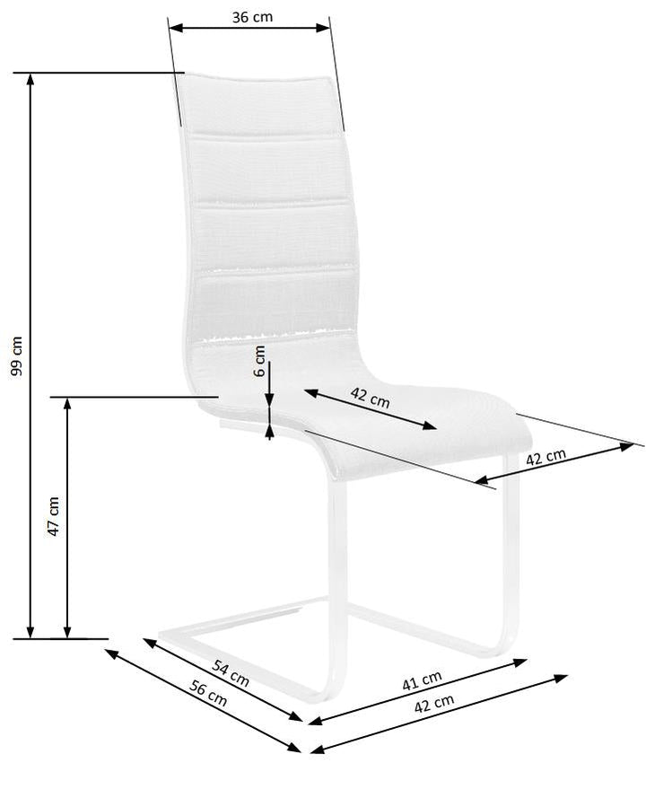 Dining Set DIEGO 7 pcs. white modern glossy Dining Table with 2 self-starting leaves plus 6 chairs