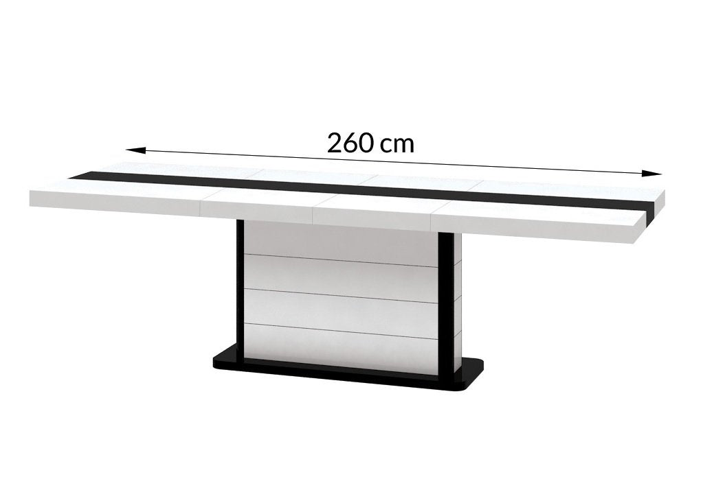 PIANOSA White Gloss Dining Table with Extension