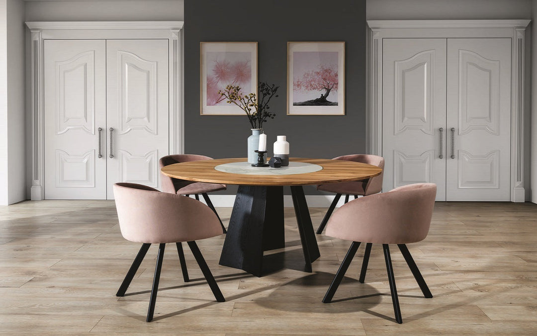 Solid Oak Wood Round Dining Table ORIANA
