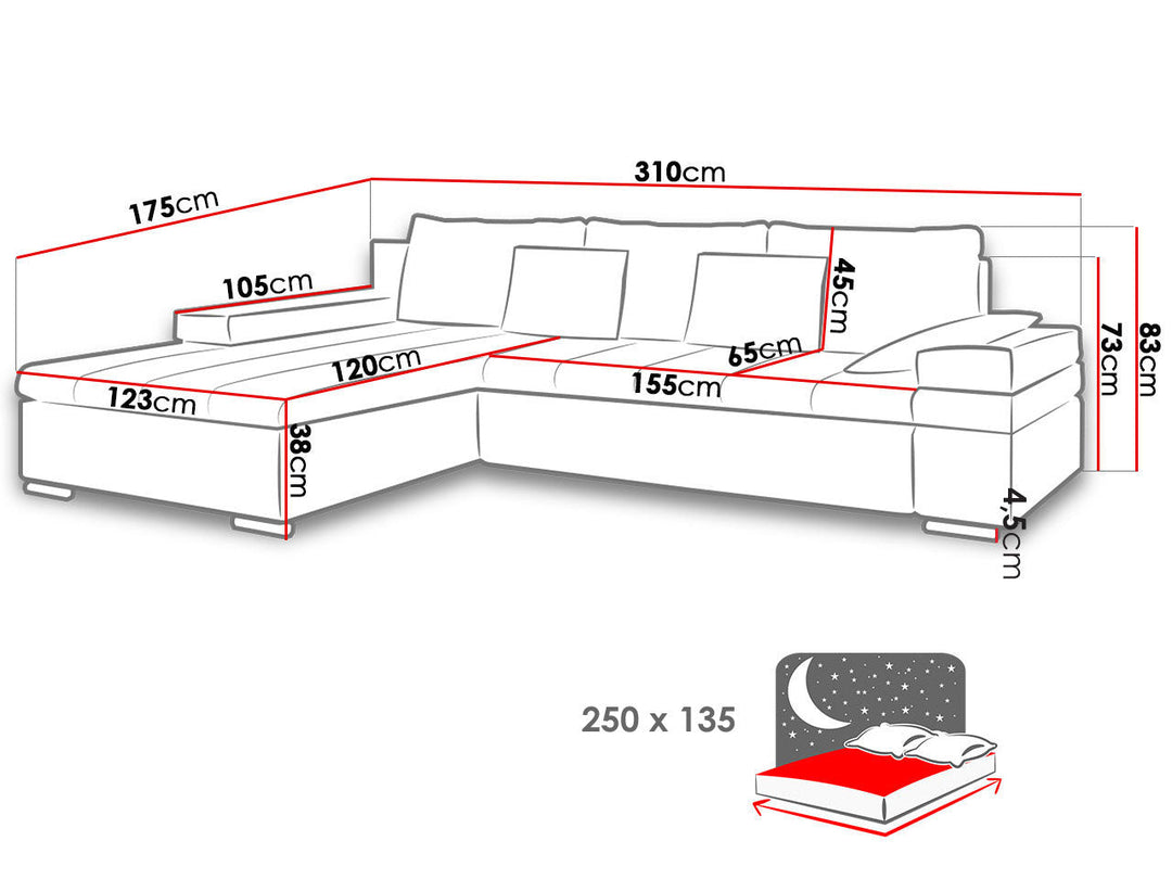 MABEL Sectional Sleeper Sofa