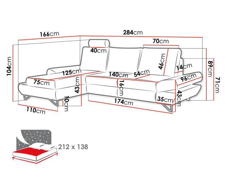 Sectional Sleeper Sofa with storage ASTRA
