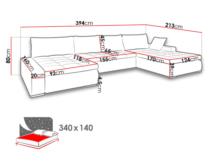 LEANDRO Sectional Sleeper Sofa